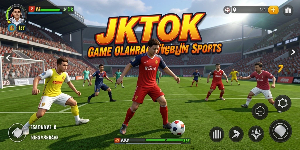 Tampilan screenshot utama JKTOK menampilkan aksi seru dalam permainan olahraga.
