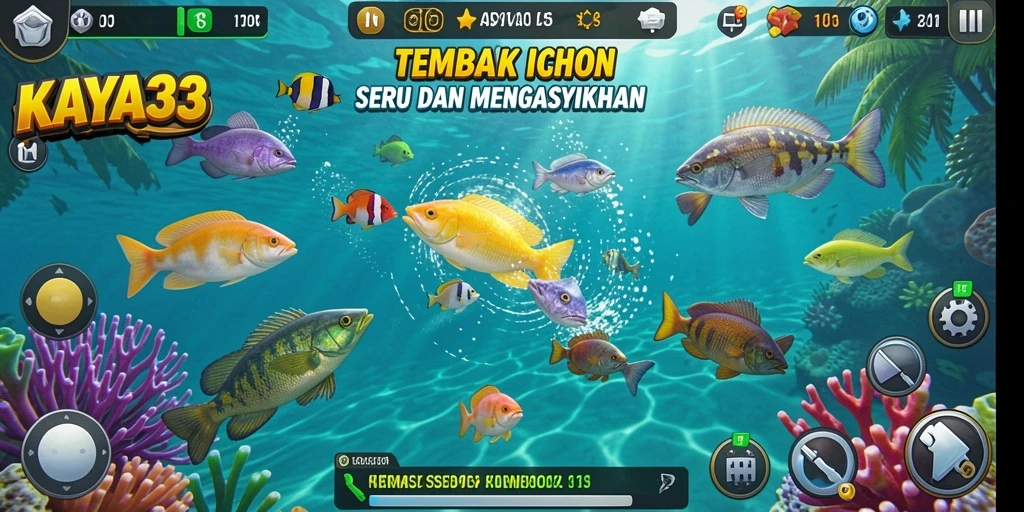 Screenshot utama KAYA33 menampilkan aksi seru dalam Tembak Ikan.