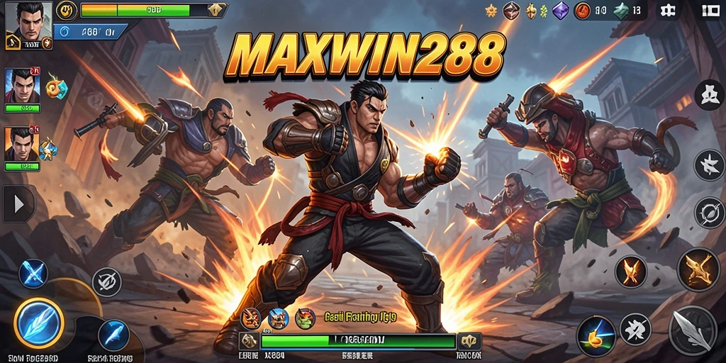 Screenshot gameplay MAXWIN288 menunjukkan aksi pertarungan yang intens dan grafis yang memukau.