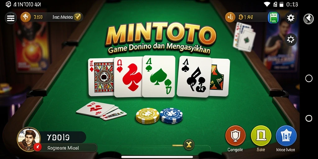 Tampilan gameplay seru di MINTOTO dengan berbagai mode Domino.