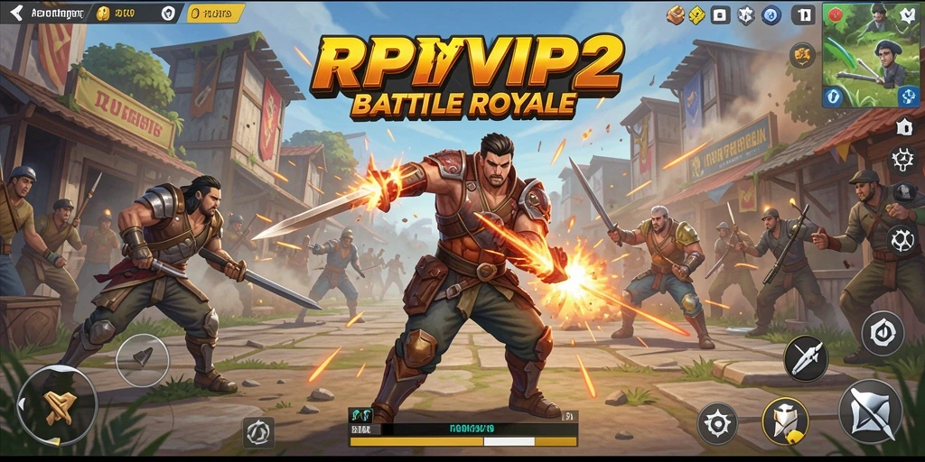 Screenshot gameplay RPVIP2 yang menunjukkan aksi bertempur intens.