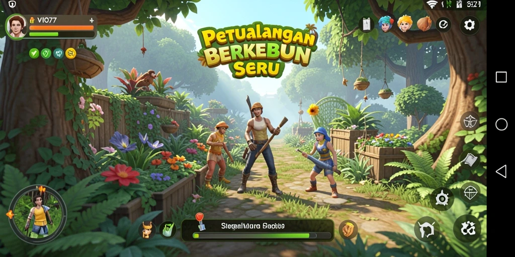 Tampilan gameplay VIO77 yang menarik saat berkebun.