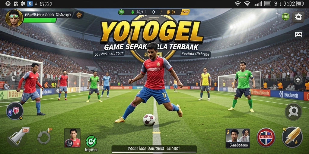 Screenshot gameplay YOTOGEL menampilkan aksi sepak bola yang seru.